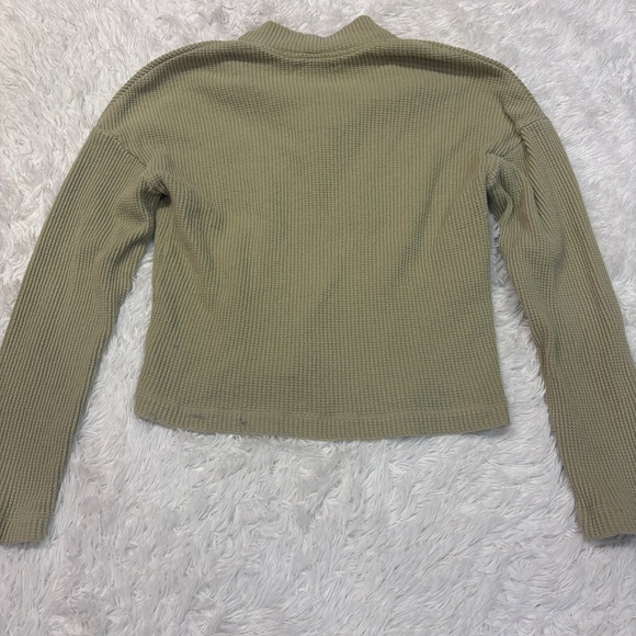 Reformation Green Waffle Knit Quarter Zip - Picture 4 of 6